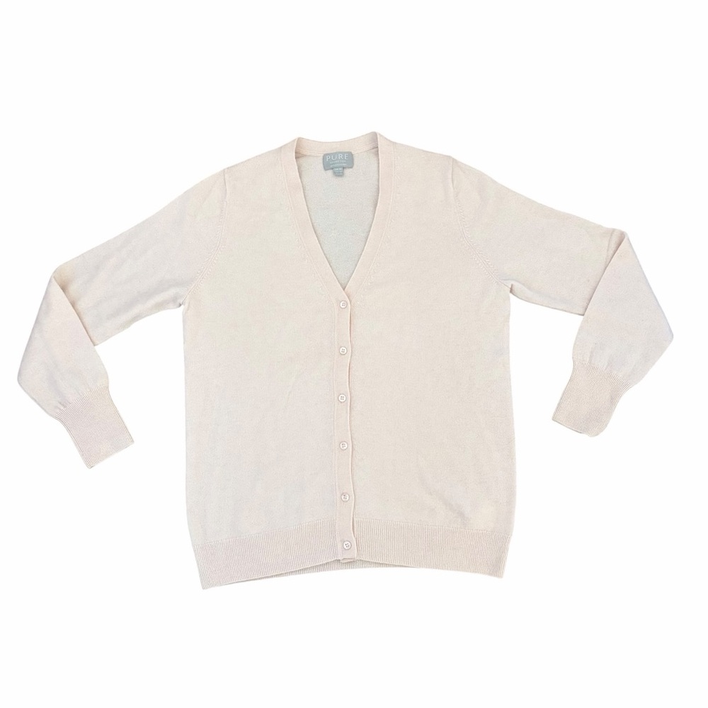 Pure Collection Cashmere Cardigan Sweater Light Ballet Pink 12